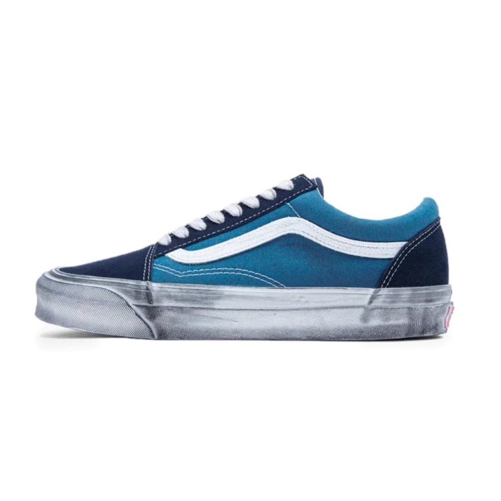 New Vans Vault Og Old Skool LX Stressed Navy Low Unisex Shoes VN0A5FBENGJ 6
